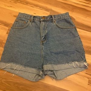 High waisted denim shorts